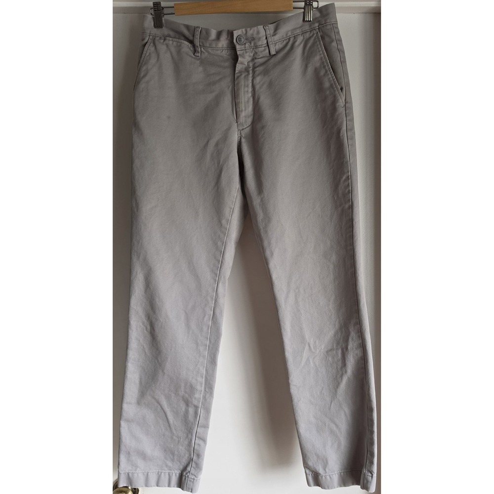 J.Crew Men's Chino Pants 34x30 Grey Solid Cotton Casual Trousers Slacks